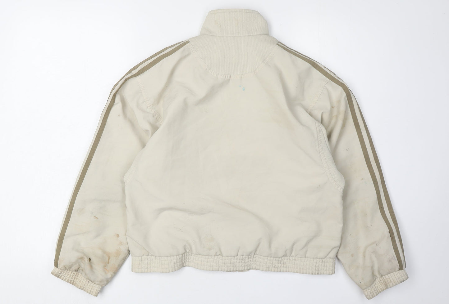 Adidas Men's Beige Basic Jacket Medium Zip Sports