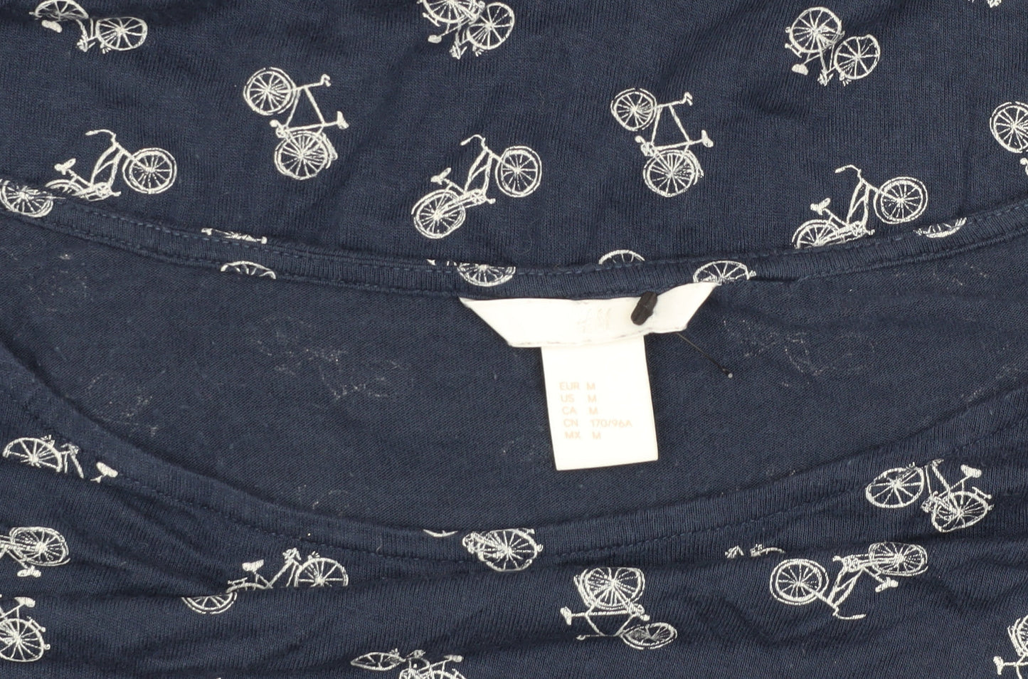 H&M Women's Blue Bicycle Print Long Sleeve Top M