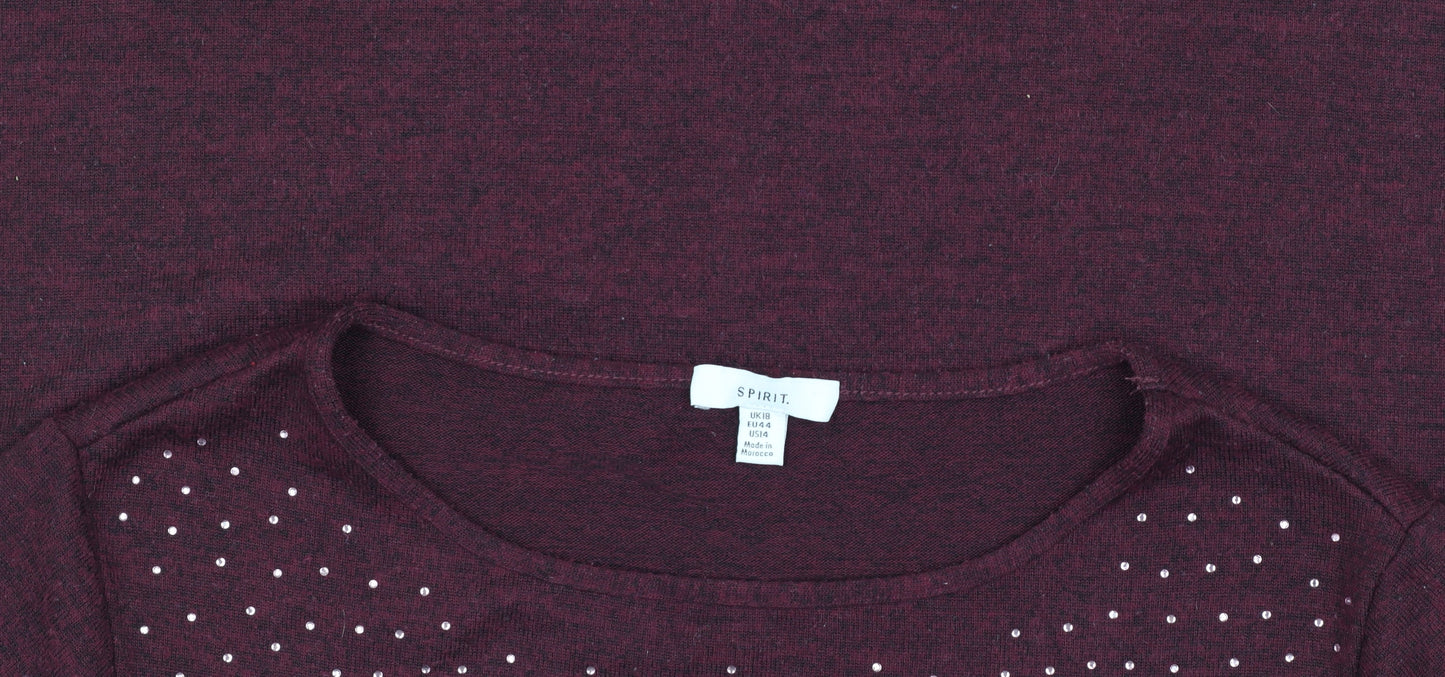 Spirit Women's Red Pullover Jumper Size 18