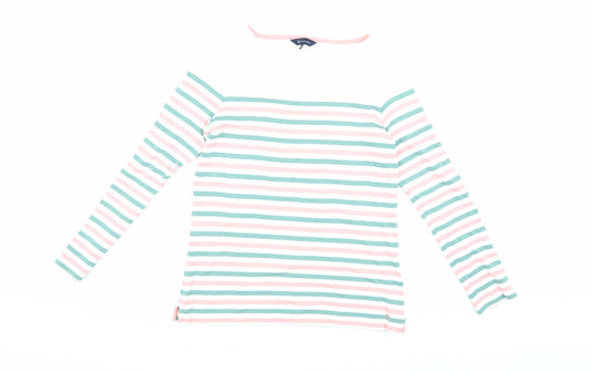 Crew Clothing Women's Multicoloured Stripe T-Shirt Size 8