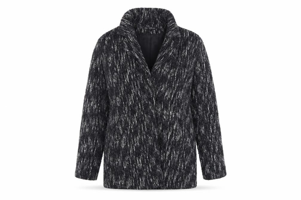 Front view of Miss Selfridge Women's Black Long Sleeve Coat