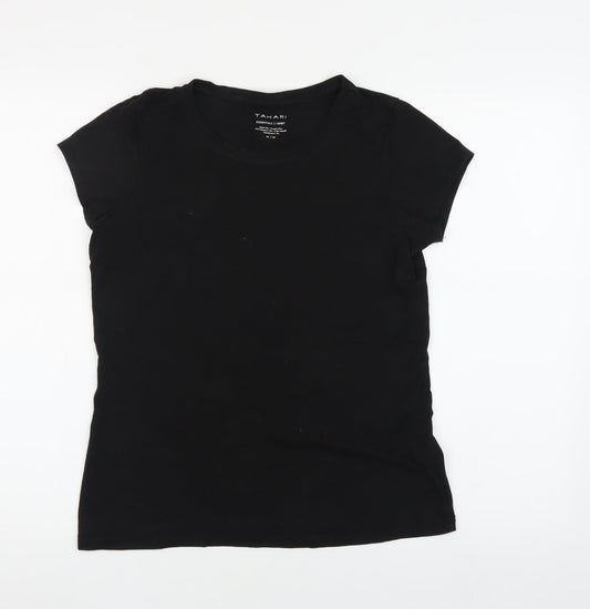 Tahari Women's Black M T-Shirt with Round Neck