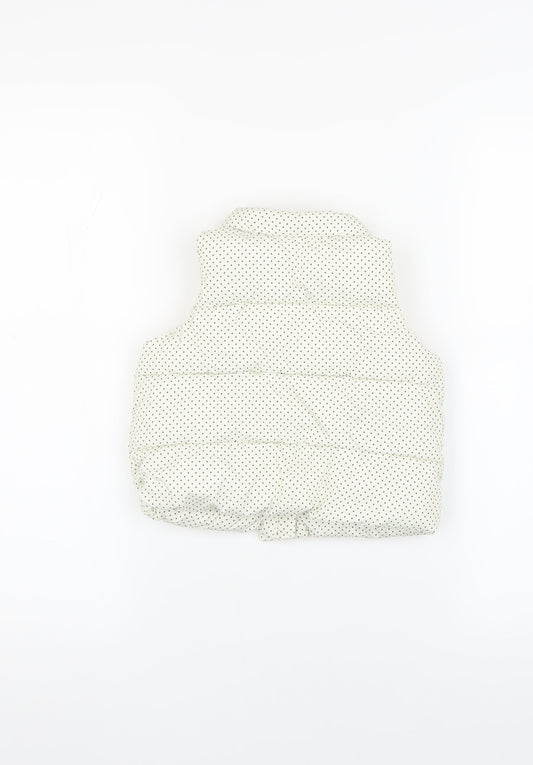 Gap Unisex Baby Puffer Jacket 12-18 Months White Polka Dot