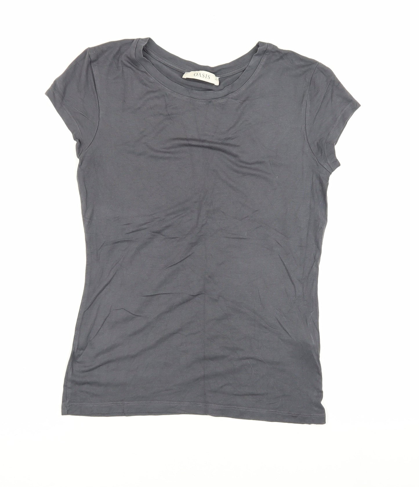 Oasis Women’s Grey XS Cotton T-Shirt, Casual Basic Tee