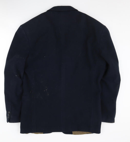 Calibre Men's Blue Wool Blazer 38R Two-Button Classic