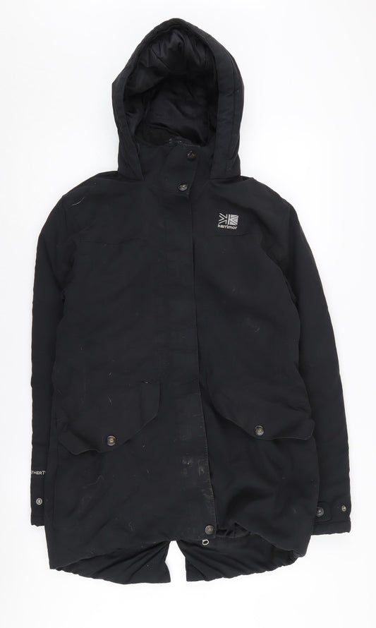 Karrimor Women's Black Parka Jacket Size 10 Hooded Winter Coat