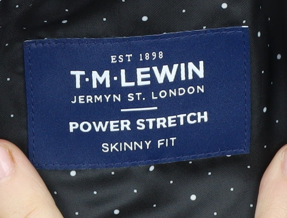 T.M. Lewin Grey Check Men's Slim Blazer, 36R