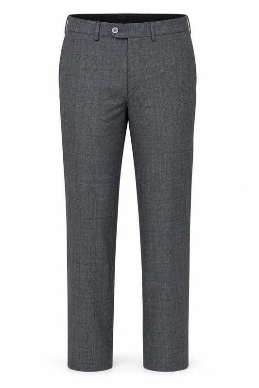 T.M. Lewin Men's Grey Check Dress Pants, 28R