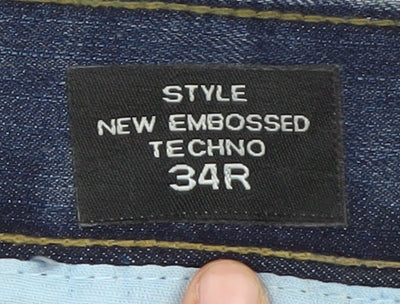 Crosshatch Men's Blue Straight Jeans Size 34