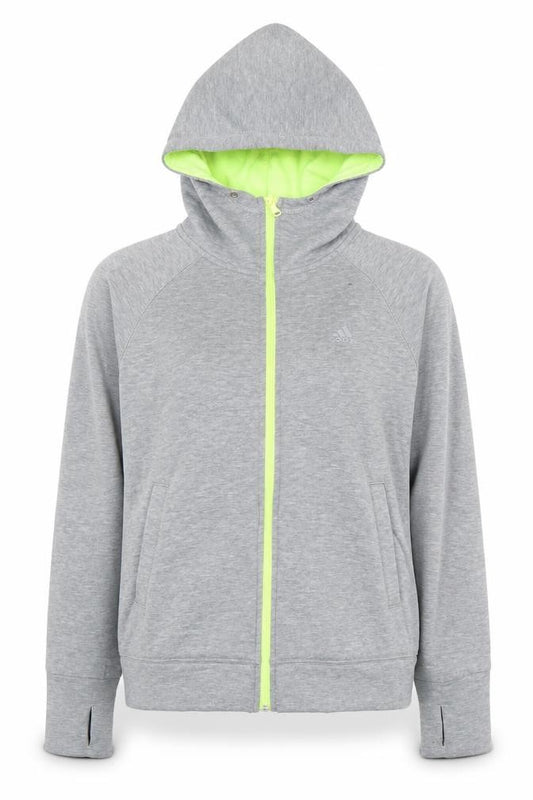 Womens UK S Regular adidas Grey Full Zip Hoodie