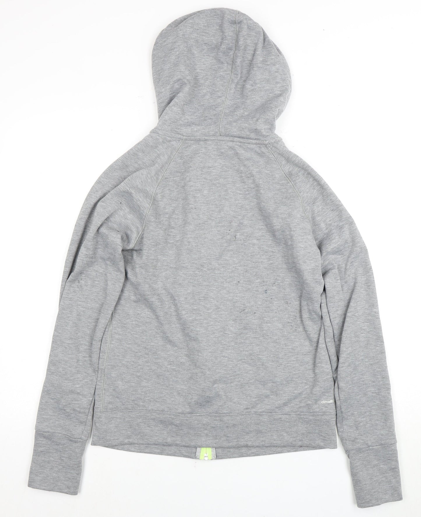 Adidas Women's Grey Full Zip Hoodie, Size S, Activewear