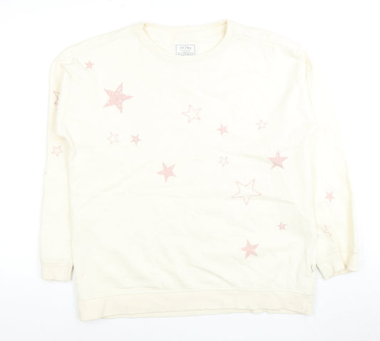 Fat Face Women's Ivory Star Print Sweatshirt, Size 12