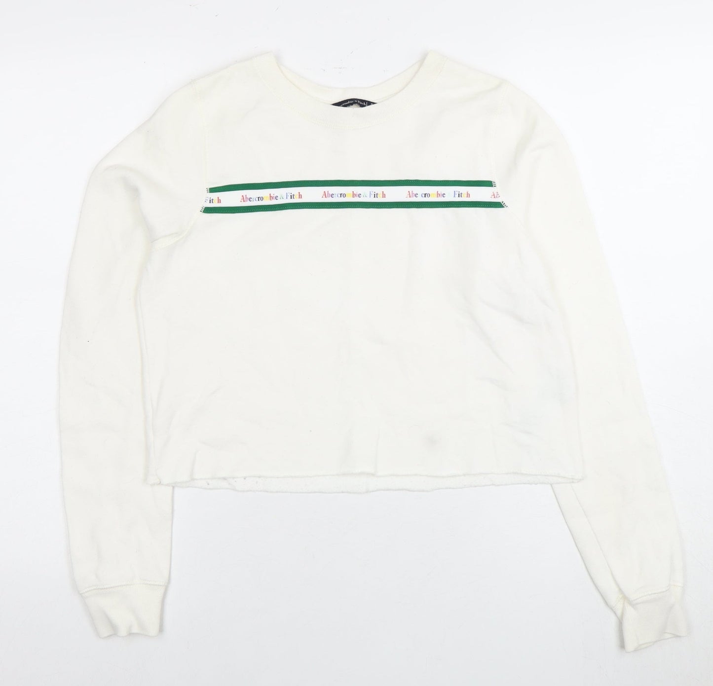 Abercrombie & Fitch Women's White Pullover Sweatshirt S
