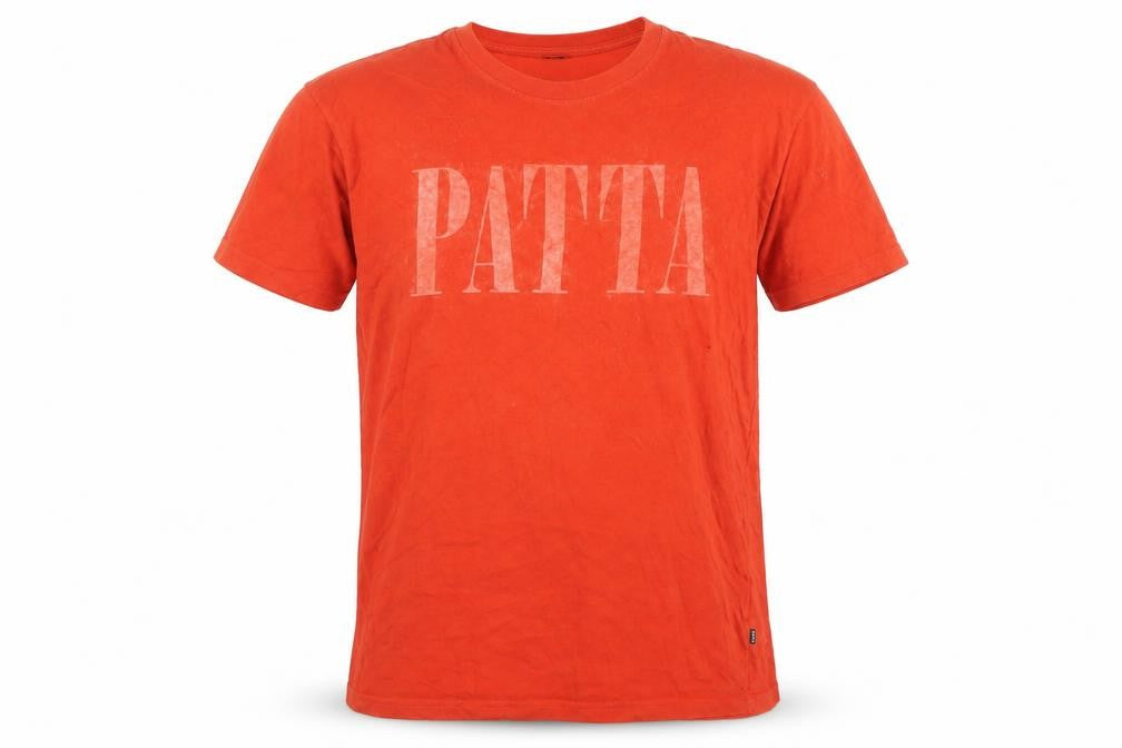 Patta Men's Orange M Crew Neck Logo T-Shirt