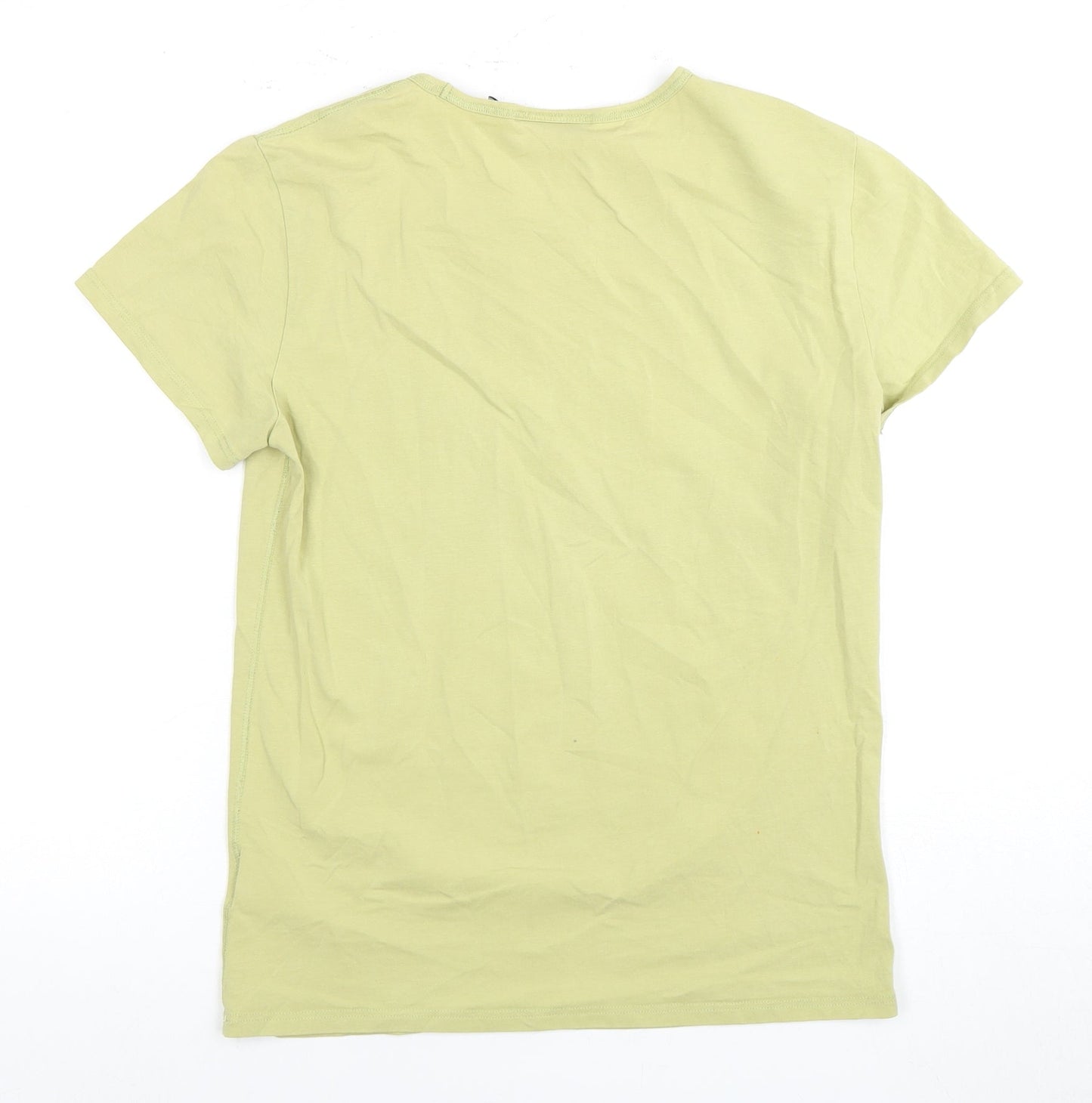 Unisex Adultss UK Size S Weekday Green Cotton T-Shirt