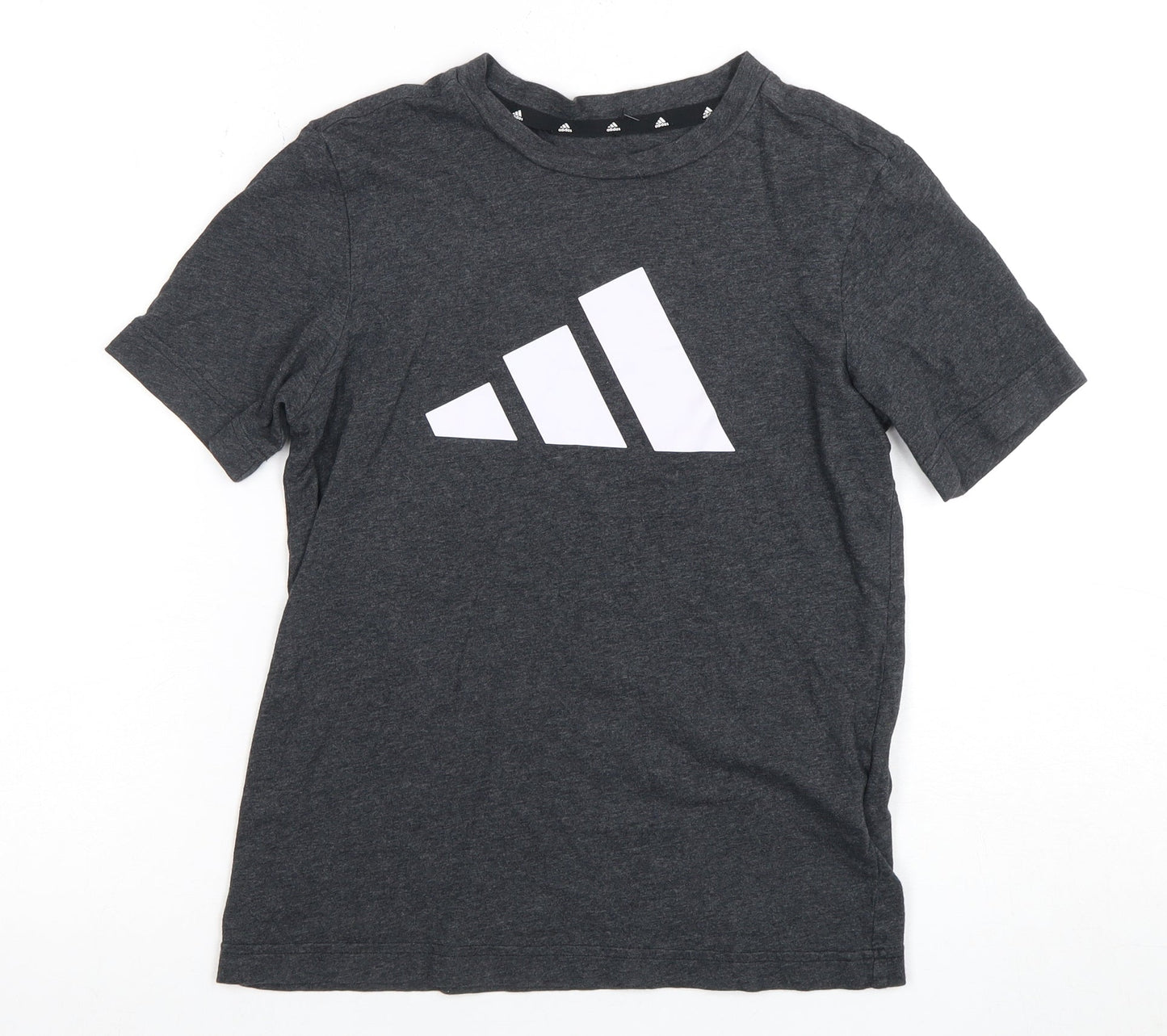 Adidas Boys Grey Graphic T-Shirt, 6-7 Years