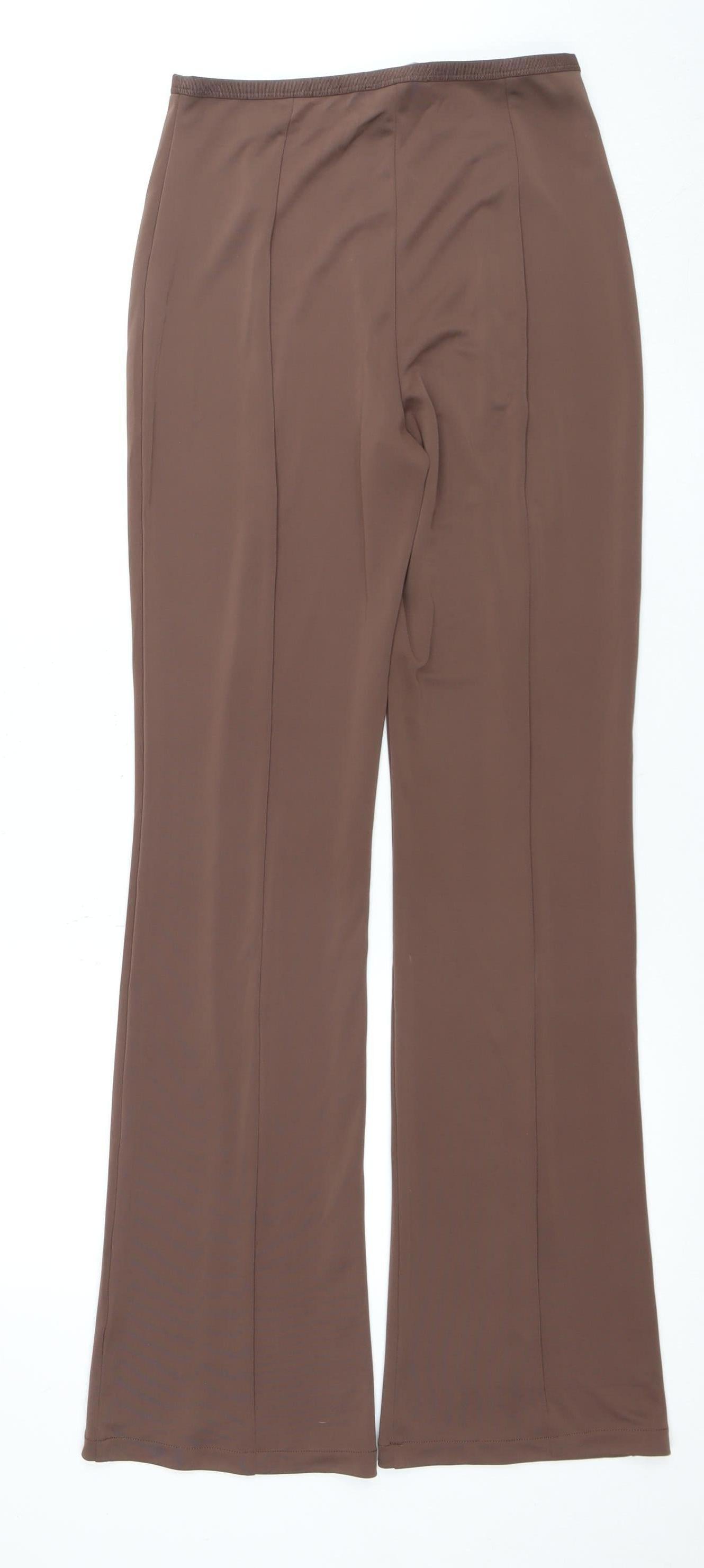 MNG Women's Brown Trousers S Regular Fit Straight