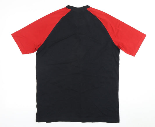 WORKWEAR Men's M Black Red Crew Neck T-Shirt