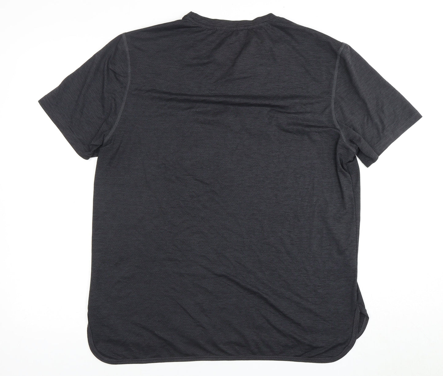 Creo Men's Black T-Shirt - Size L, Crew Neck, Casual