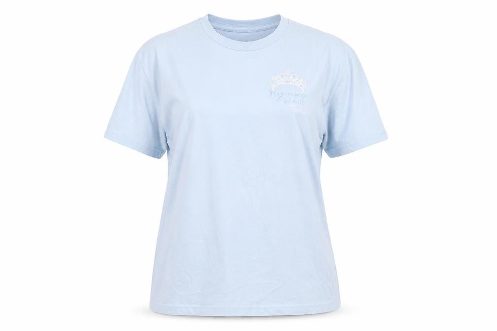 35 Womens Colour Staple Blue Cotton T-Shirt M