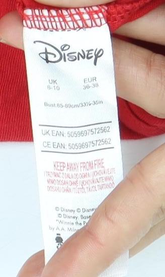 Disney Red Long Sleeve Minnie Mouse Christmas Top Size 10