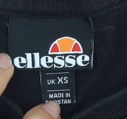 Ellesse Men's Black XS Crew Neck T-Shirt Logo Short Sleeve