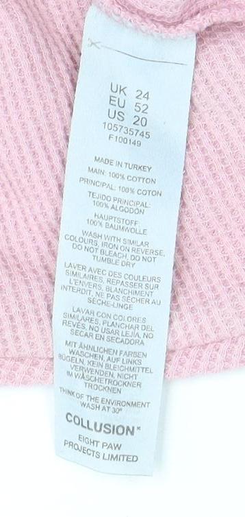 Collusion Unisex Pink T-Shirt, Size 14, Casual Spring Style