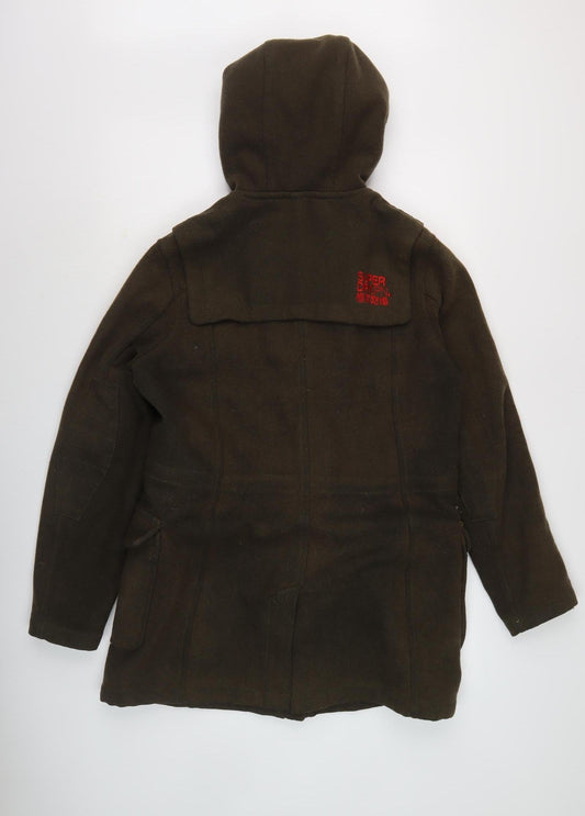 Superdry Men's Brown Wool Duffle Coat L