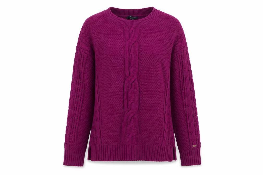 Womens UK S Regular Tommy Hilfiger Purple Pullover Cable-Knit