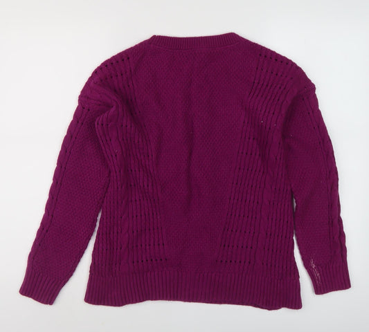 Tommy Hilfiger Women's Purple Knit Pullover Jumper, Size S