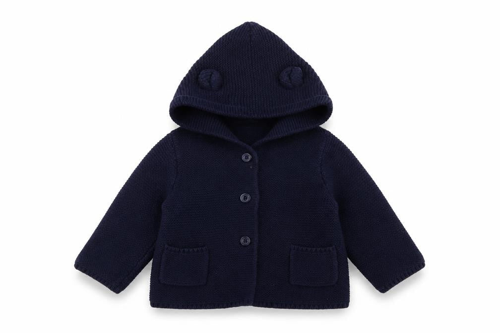 Gap Unisex Baby Blue Hooded Cardigan 9-12 Months Knit