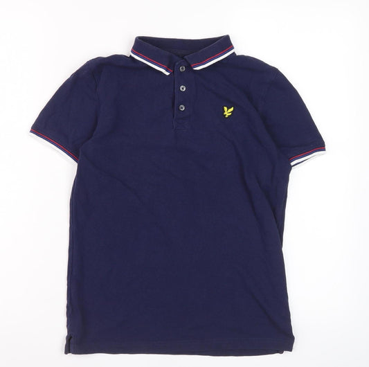 Lyle & Scott Boys Blue Polo Shirt 12-13 Years Logo Accent