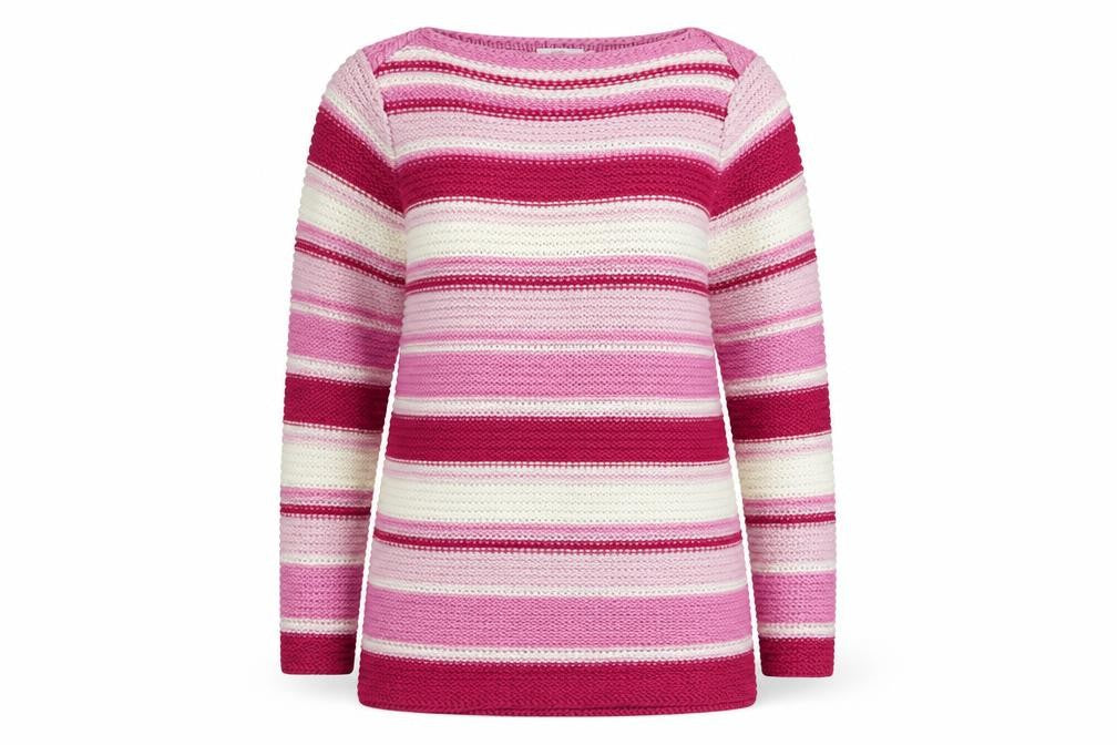 Cotton Traders Women's Multicoloured Stripe Jumper, Size 10