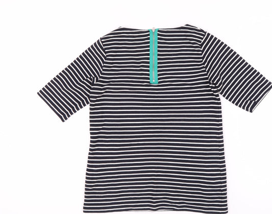 Laura Ashley Women's Black Striped T-Shirt Size 14