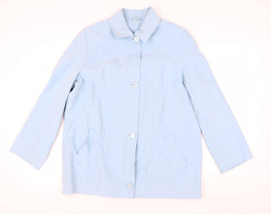 Eleganzé Women's Blue Button-Up Coat Size 18