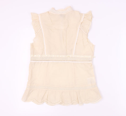 Karen Millen Beige Camisole High Neck Blouse Size 14