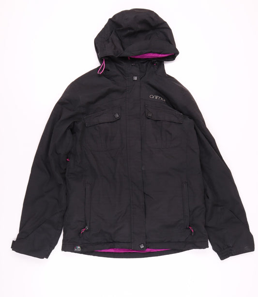 Animal Women's Black Waterproof Rain Jacket Size 12