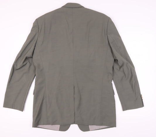 Hugo Boss Men's Green Wool Blazer Size 40, Classic Style