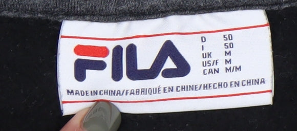 Fila Men's Black Pullover Hoodie M with Logo Accent