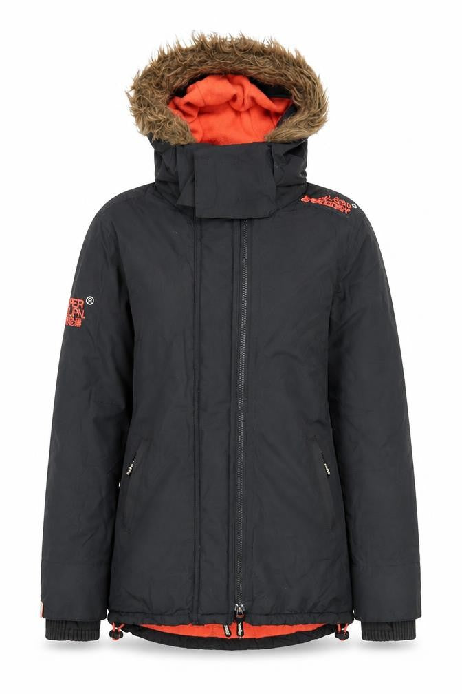 Womens UK Size XS Regular Superdry Black Nylon Jacket