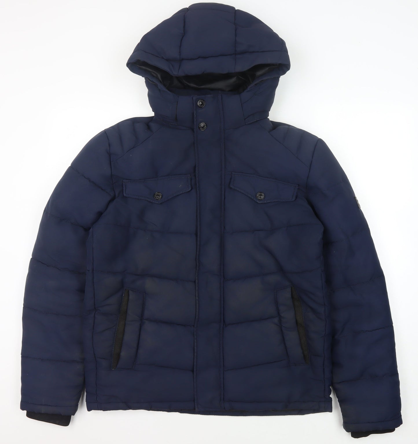 Jack & Jones Men's Blue Puffer Jacket M Hooded