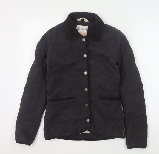 Fat Face Women's Black Quilted Jacket Size 6 Casual