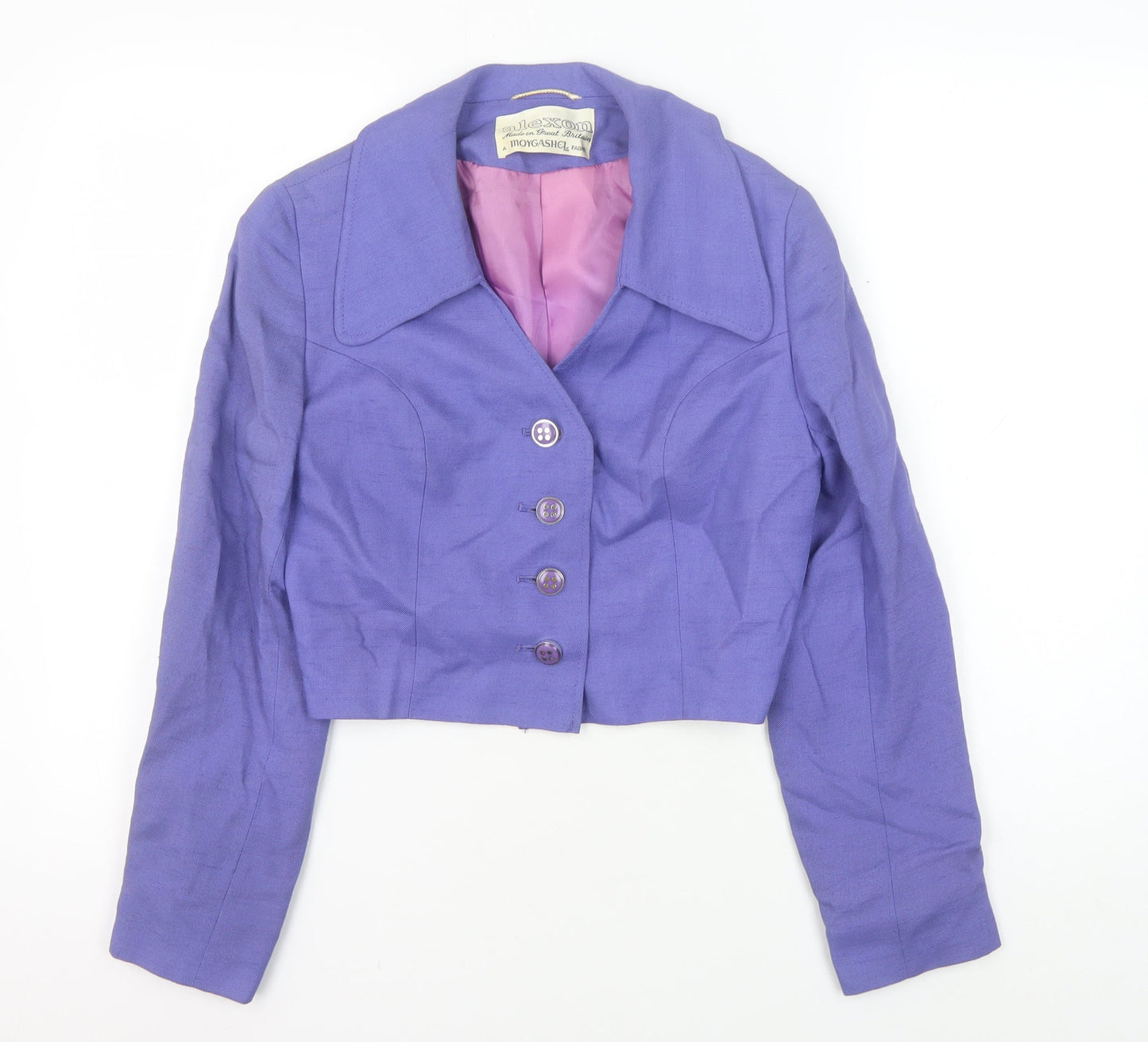 Alexon Women's Purple Cropped Linen Suit Jacket, Size 12