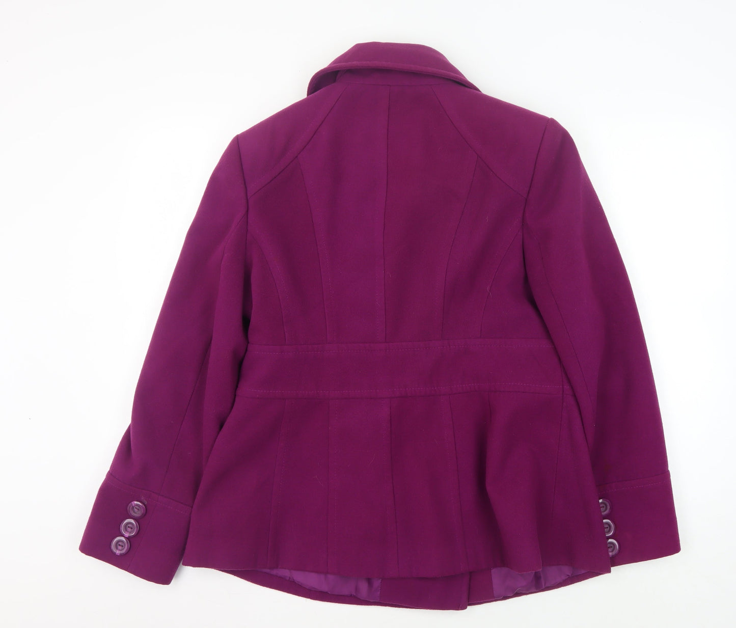 Debenhams Women's Purple Wool Mid-Length Jacket