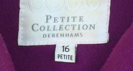 Debenhams Women's Purple Wool Mid-Length Jacket