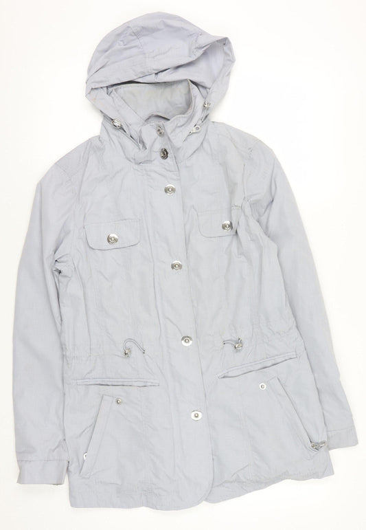 Marks and Spencer Women's Grey Hooded Parka Jacket, Size 10