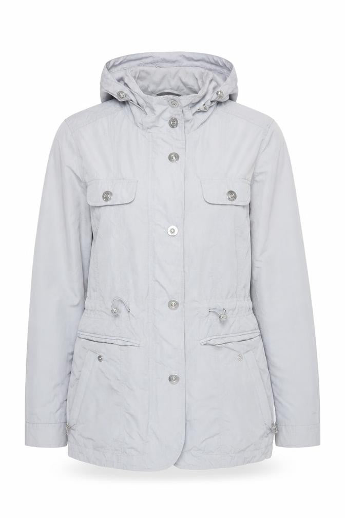 Marks & Spencer Women's Grey Hooded Parka Jacket, Size 10