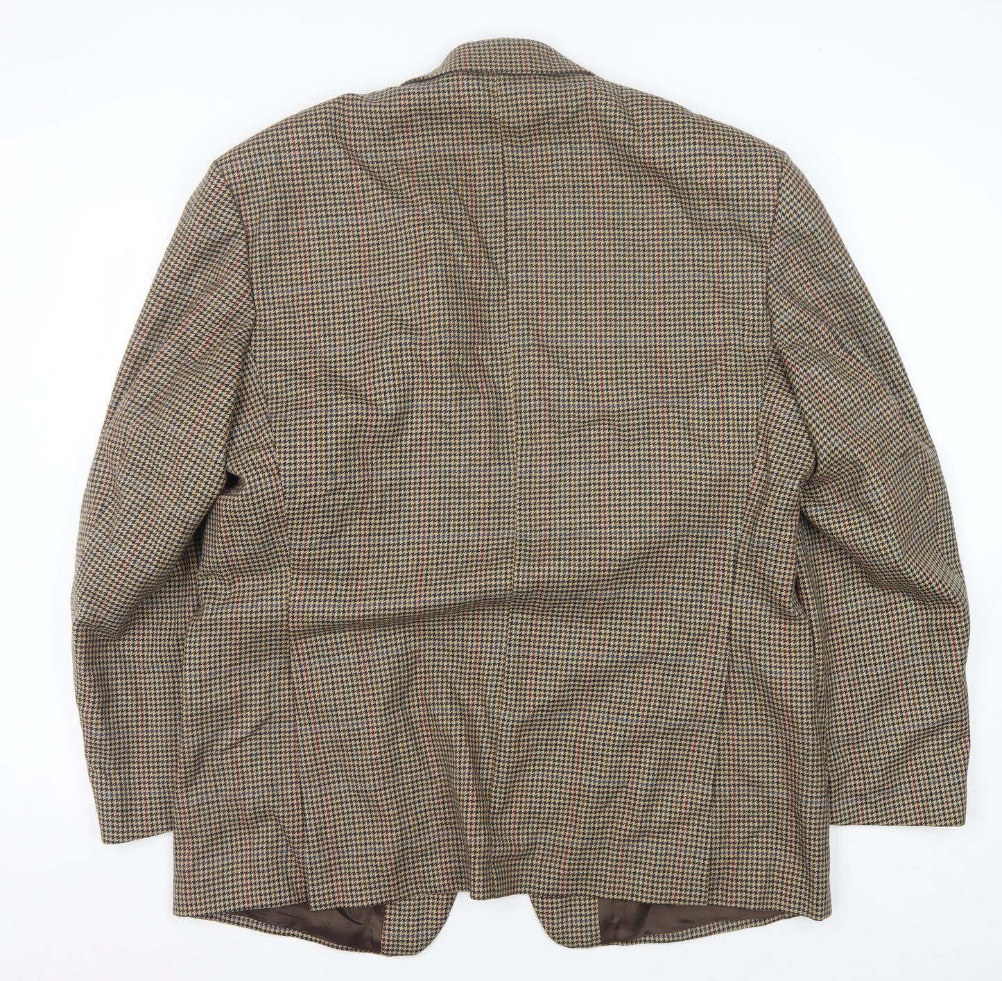 Dunn & Co Men's Brown Check Wool Blazer, Classic Style 44R