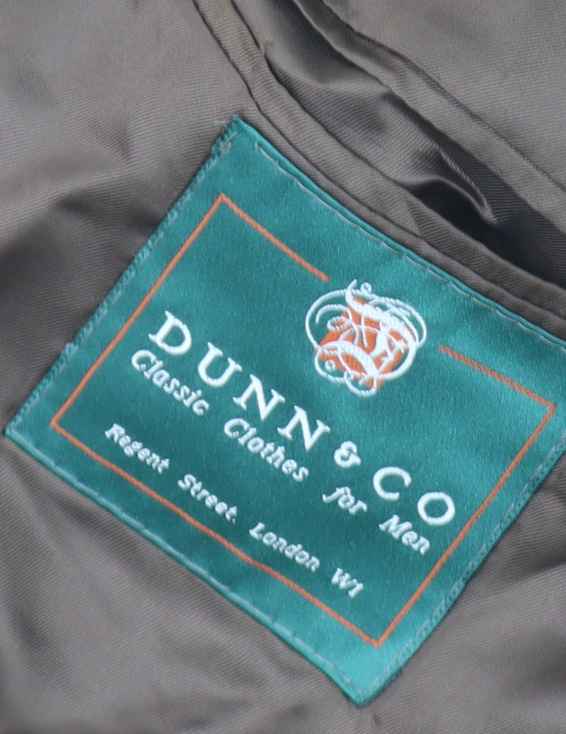 Dunn & Co Men's Brown Check Wool Blazer, Classic Style 44R