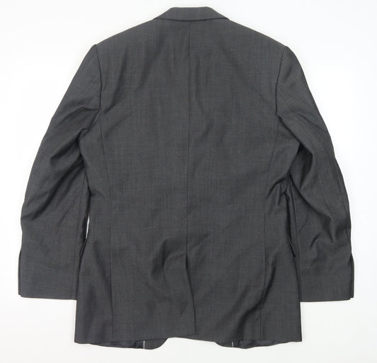 Limehaus Men's Grey Blazer, 38 Regular, Wool Blend
